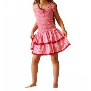 NEW THEME lola hearts smocked ruffle dress in pink